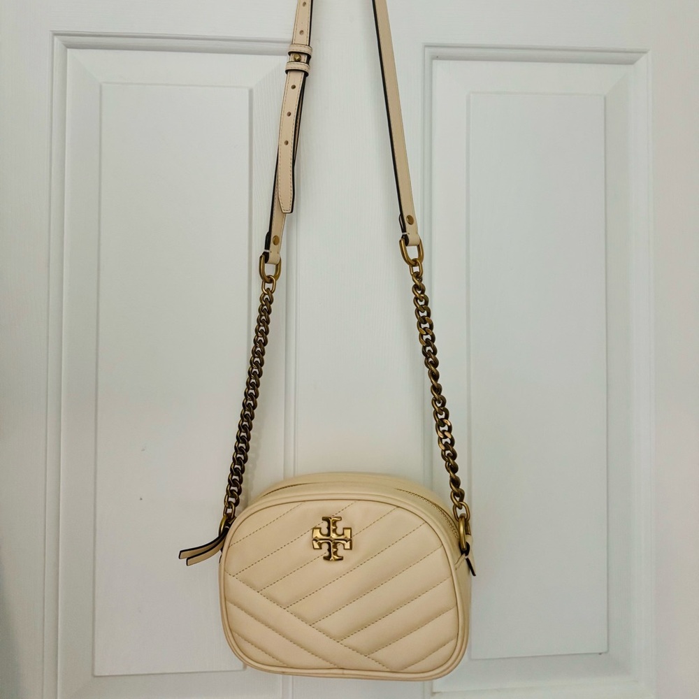 Tory Burch Cream Quilted Crossbody Bag
